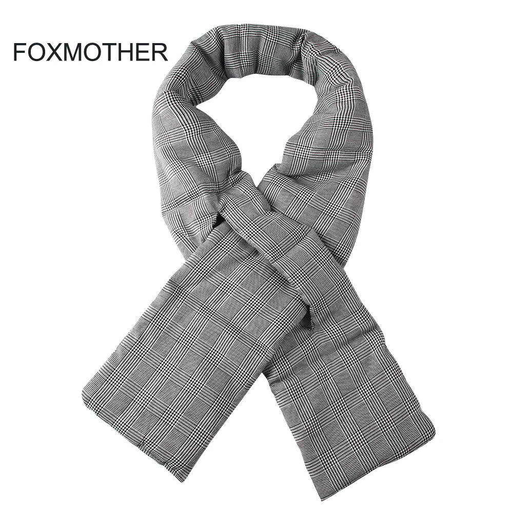 Женский зимний шарф-фуляр FOXMOTHER, черный или белый клетчатый шарф-фуляр с рисунком «гусиные лапки», 2021