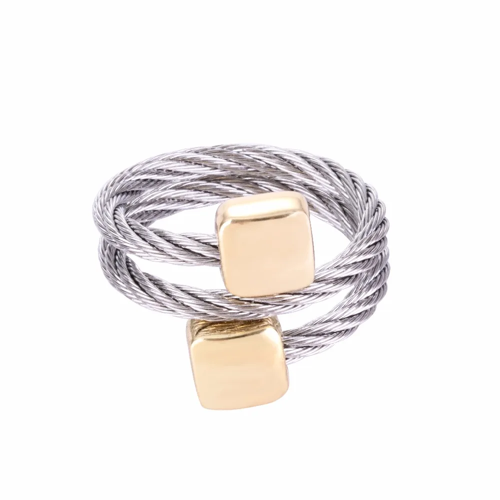 Locksun Gold Silver Color Twist Classical Wedding Engagement Ring for Woman Girls Statement Adjustable Wholesale | Украшения и