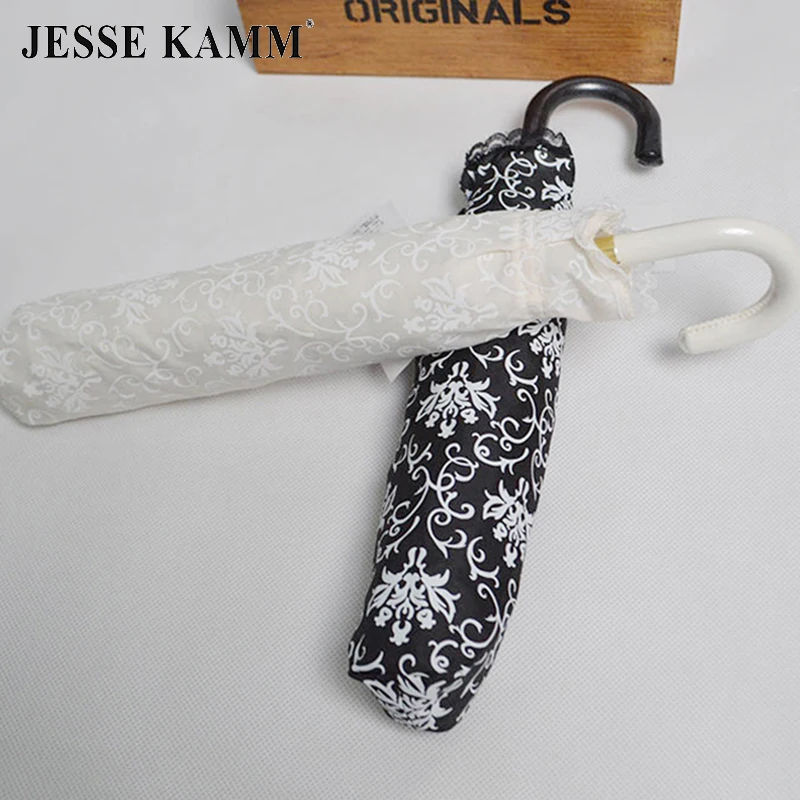 Кружевной зонт JESSE KAMM для принцесс УФ-Защитный зонтик трехслойный складной от