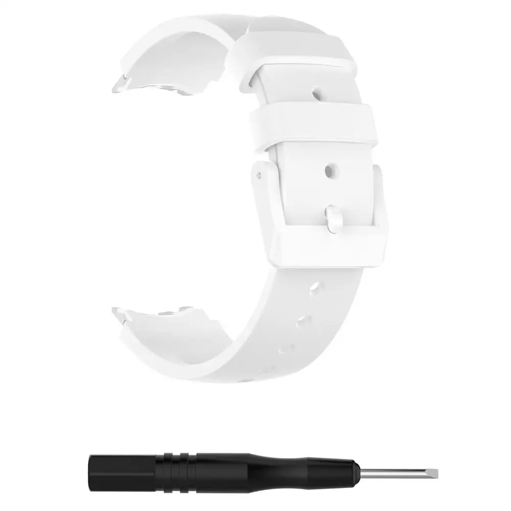 White Высококачественный мягкий силиконовый сменный ремешок для часов Ticwatch S, Смарт-часы для Ticwatch S, ремешки с инструментами - Цвет: White
