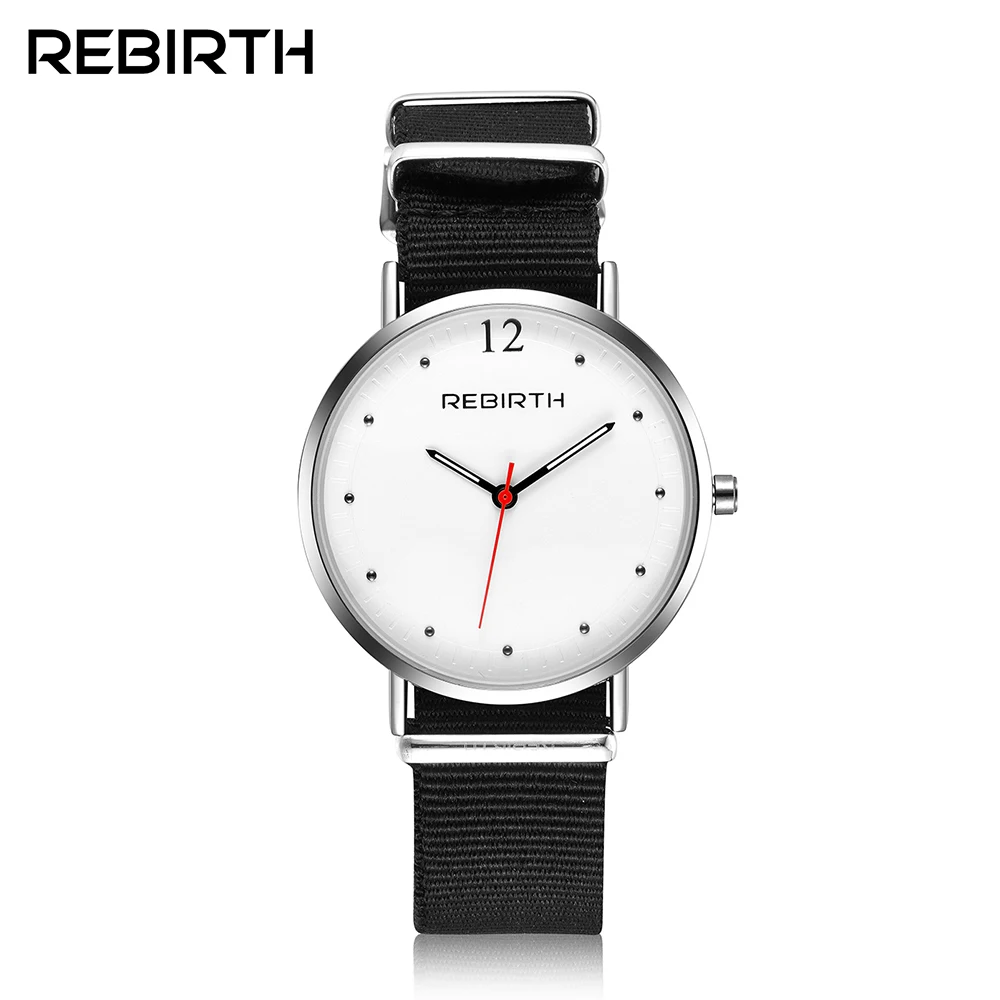 Женские повседневные кварцевые часы Orologio REBIRTH простой Нейлоновый ремешок для