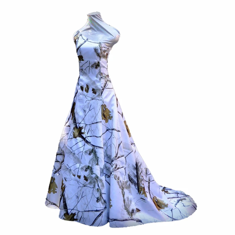 2017 свадебное платье с одним плечом realtree белое камуфляжное невесты vestido de noiva