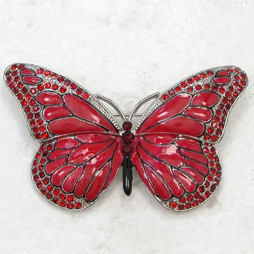12 шт./лот моды брошь Rhinestone эмаль Бабочка Pin Броши подарок C101478