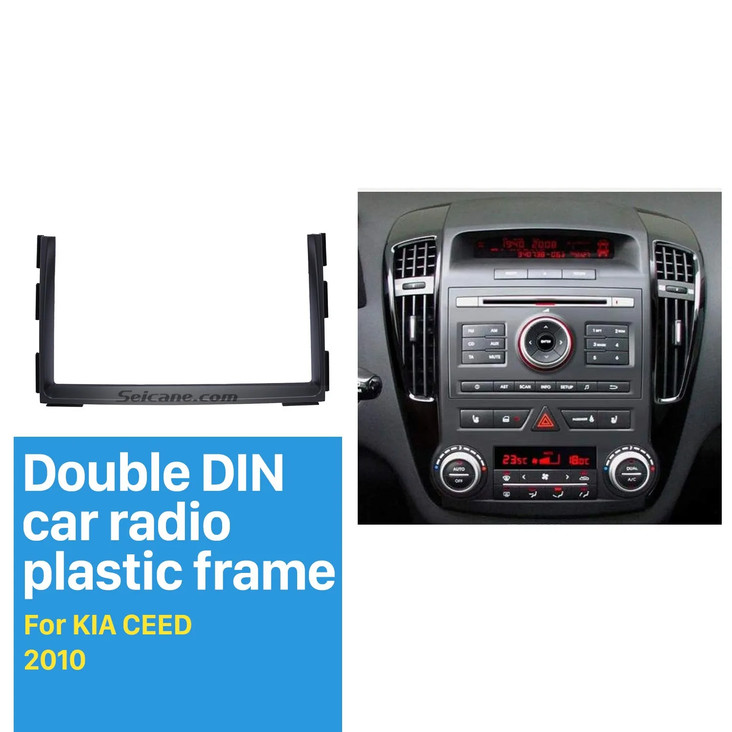 Seicane 2DIN черная Автомобильная рама Fascia Для KIA CEED 2010 2011 2012 CD проигрыватель панель Indash