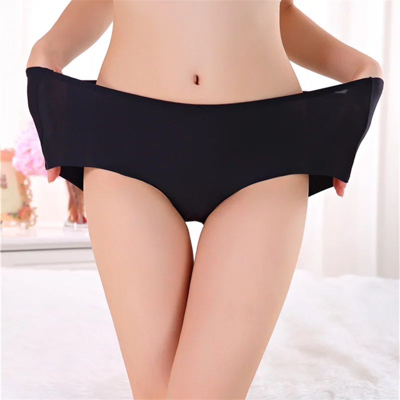 Повседневной Бесшовные трусы для Для женщин большие размеры M L XL XXL 3XL черный