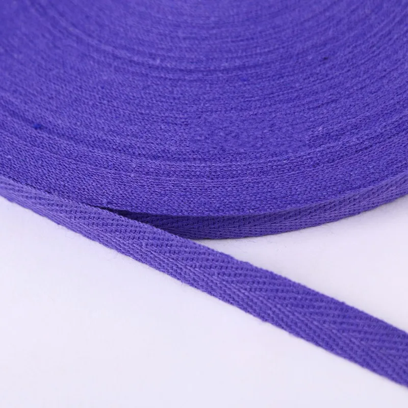 Ribbon 1cm 2cm Multi Color Herringbone Tape Ribbons 10mm Woven Cotton Sewing Overlock Cloth Strap Belt DIY Accessories 50Yards