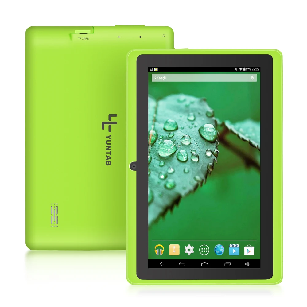 YUNTAB 7 дюймов Android 4 Q88 Allwinner A33 ядра 512 МБ 8 ГБ 1024*600 Двойная камера 2500 мАч аккумулятор
