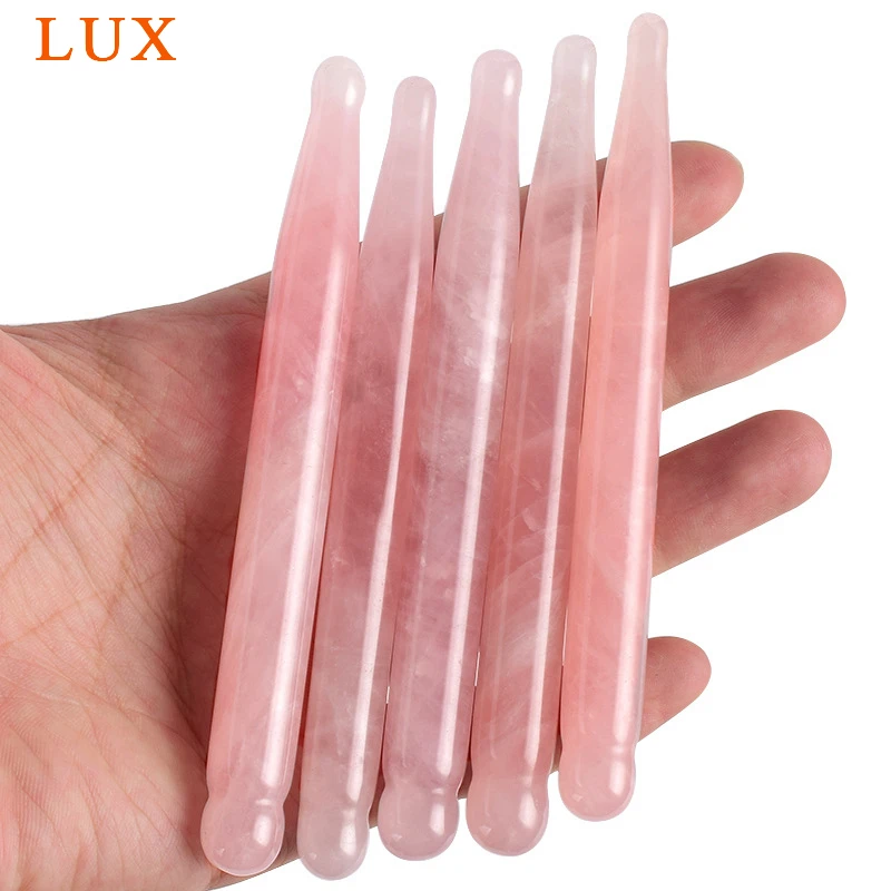 Натуральная роза quartzs палочка для лечения тела Gua Sha point stick reiki лечебный камень