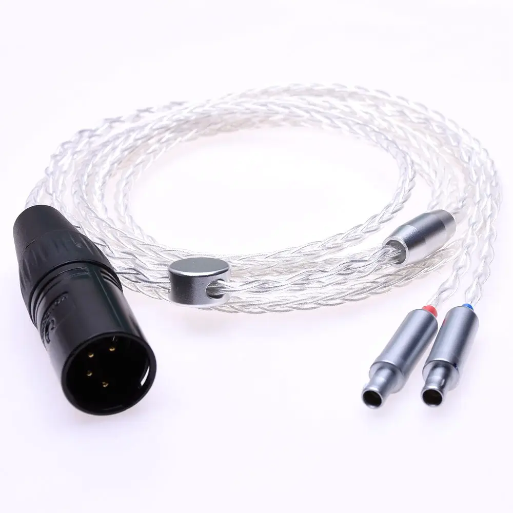 1,5 м 4Pin сбалансированный DIY Hi-end HIFI Litz оплетка 8 ядер 5n Pcocc посеребренный медный кабель для наушников для SENNHEISER HD800