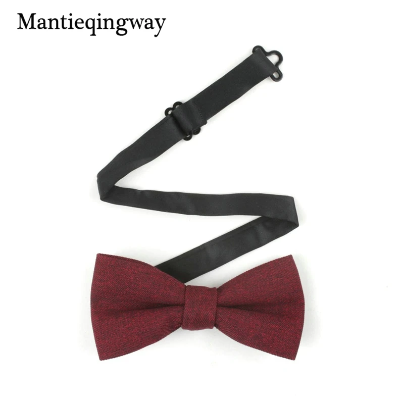 Винно красные мужские деловые галстуки бабочки для костюма мужчин однотонный