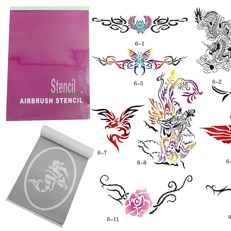 OPHIR 14x супер большие узоры трафареты для аэрографии Временные татуировки боди арт