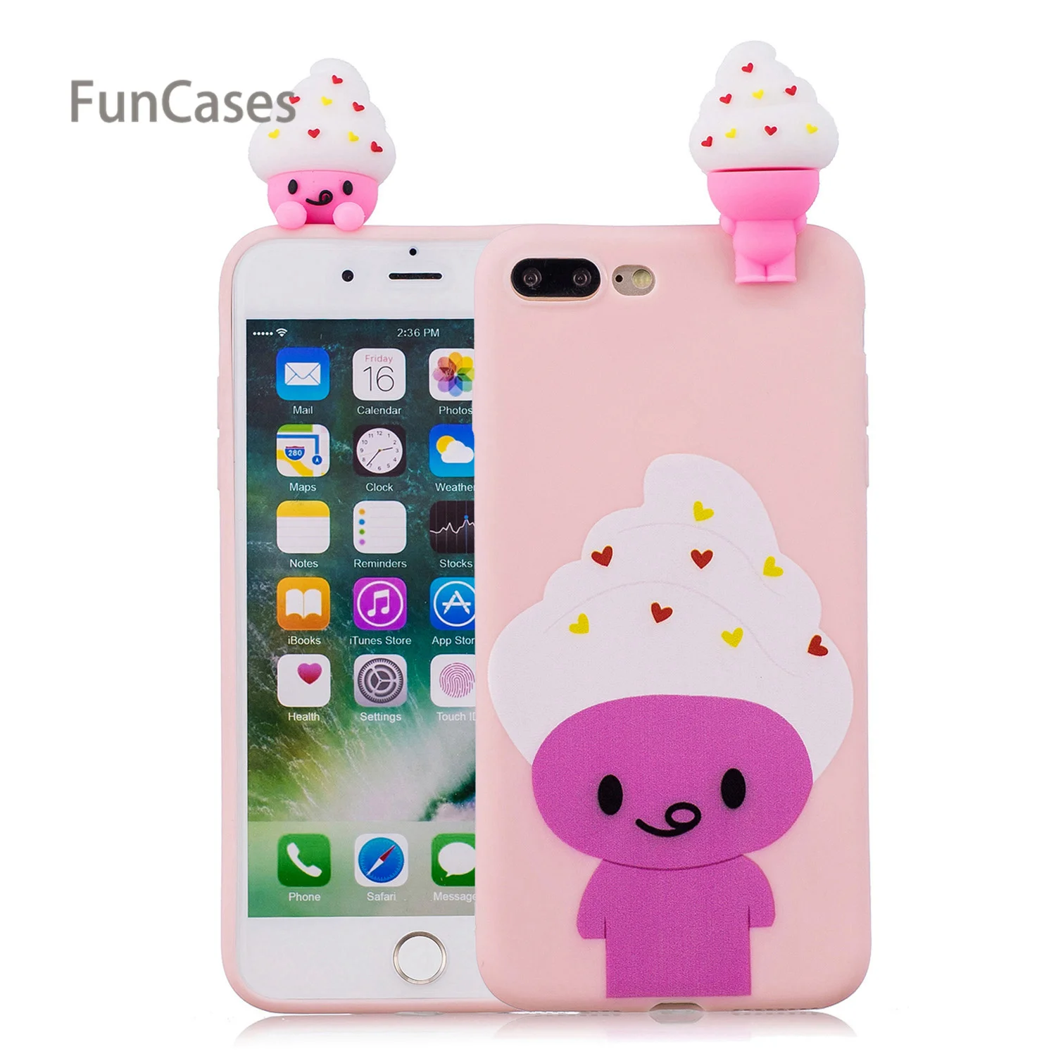 Прекрасный мороженое чехол для телефона СПС Capinha iPhone 7 Plus Мягкие TPU задняя крышка