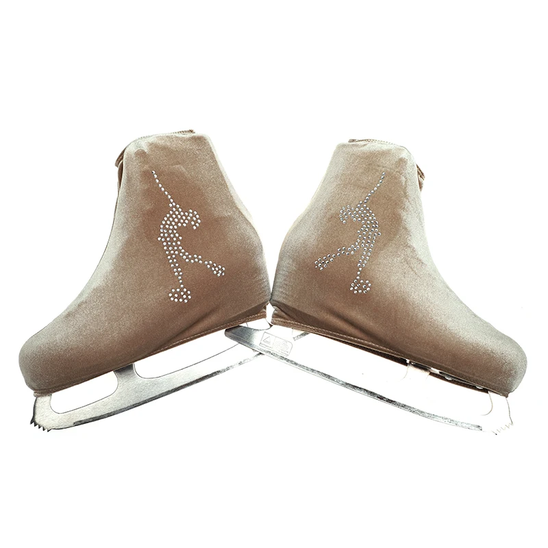 pale flaxen 24 цвета для детей и взрослых бархатная обувь для фигурного катания на коньках для катания на роликах, тканевые аксессуары для катания на коньках белого цвета, 2 Стразы - Цвет: pale flaxen