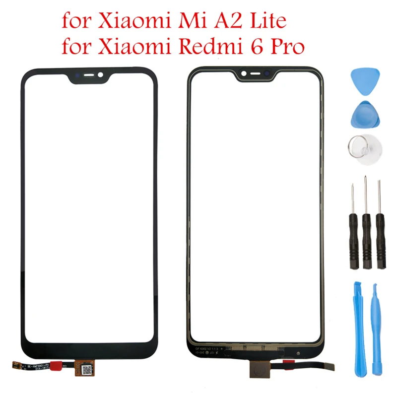 Для сенсорного экрана Xiaomi mi A2 Lite сенсорная стеклянная панель для Xiao mi Red mi 6 Pro Сенсорная Панель переднее внешнее стекло запасные части