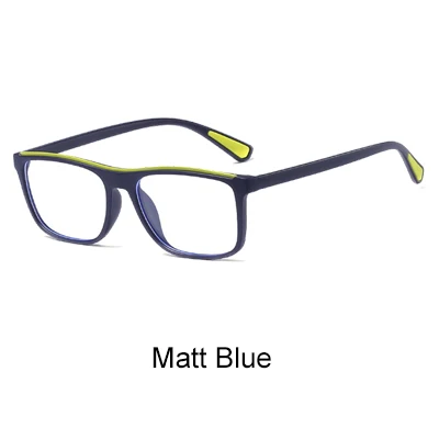 Matt Blue Ralferty, квадратные очки, оправа для мужчин и женщин, дизайнерские, TR90, анти-синий светильник, очки, очки, по рецепту, близорукость, oculo de grau, F8042 - Цвет оправы: Matt Blue