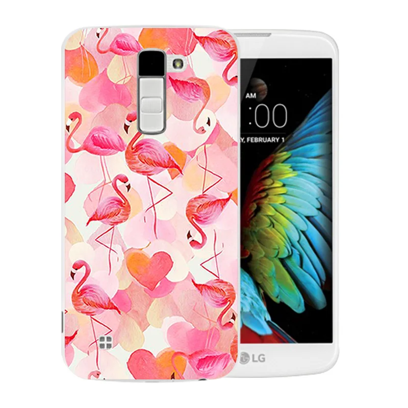 Чехол для телефона LG K10 LTE K420N K430 K430ds F670 мягкий чехол из ТПУ с рисунком фламинго K410