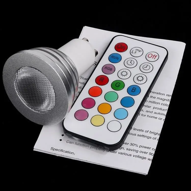Светодиодная RGB лампа с 16 меняющимися цветами 5 Вт E27 E14 Gu10 Mr16|lamp 5w|led bulb lightrgb led lamp |
