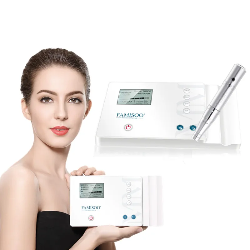 FAMISOO Digital N6 Semi-Permanent Tattoo Makeup Machine Microblading Eyebrow/Eyeliner/Lip Tatoo Gun Rotary Supplies | Красота и