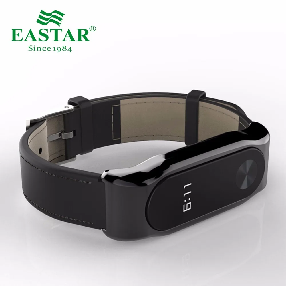 Ремешок для смарт часов Eastar Черный Сменный кожаный ремешок XiaoMI Band 2|smart watch