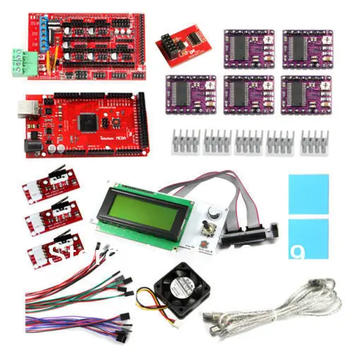 

Наборы 3D принтеров-Smart LCD2004 дисплей, DRV8825 Драйвер шагового двигателя, RAMPS1.4 щит, Mega2560, радиатор и SD Модуль...