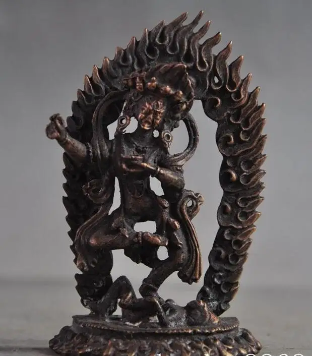 4&quotold Tibet Buddhism bronze Vajrayogini Vajravarahi Dakini Goddess Buddha Statue | Дом и сад
