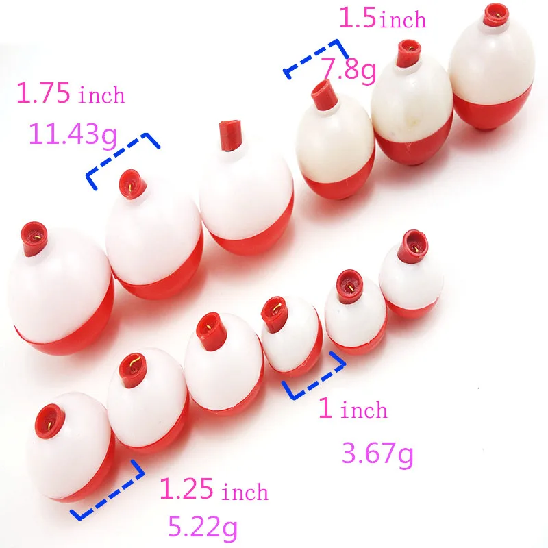 Совместно с рыбой 12 шт. пластиковый поплавок для рыбалки диаметр 1 дюйм 25 дюйма 5 75