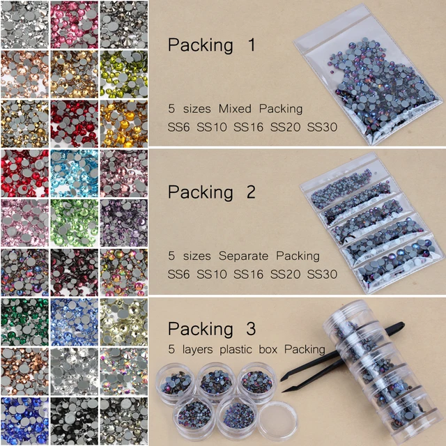 High quality hotfix rhinestone crystal clear ss6-ss30 mix size crystals and stones 1000pcs/lot for clothes diy free shipping
