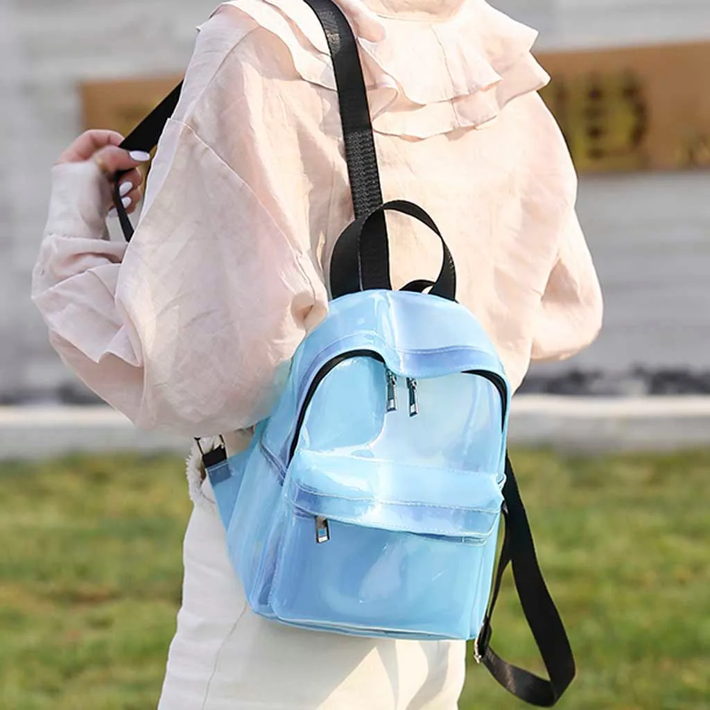 Прозрачный водонепроницаемый рюкзак для женщин модный прозрачный студентов