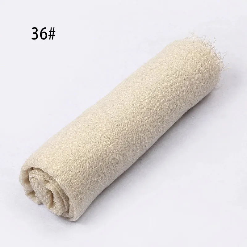Sparsil, Женский Летний дышащий шарф с кисточками, морщинка, хлопок, складка, шаль, глушитель, однотонный шейный платок, мусульманский шарф, шарфы-повязки
