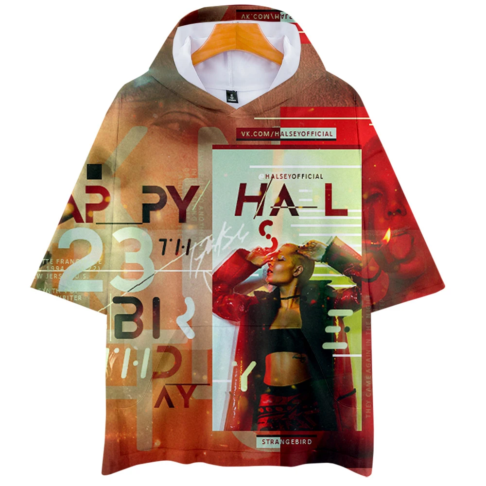 Halsey 3D толстовки 2019 Новая мода с коротким рукавом лето/весна футболка классная и