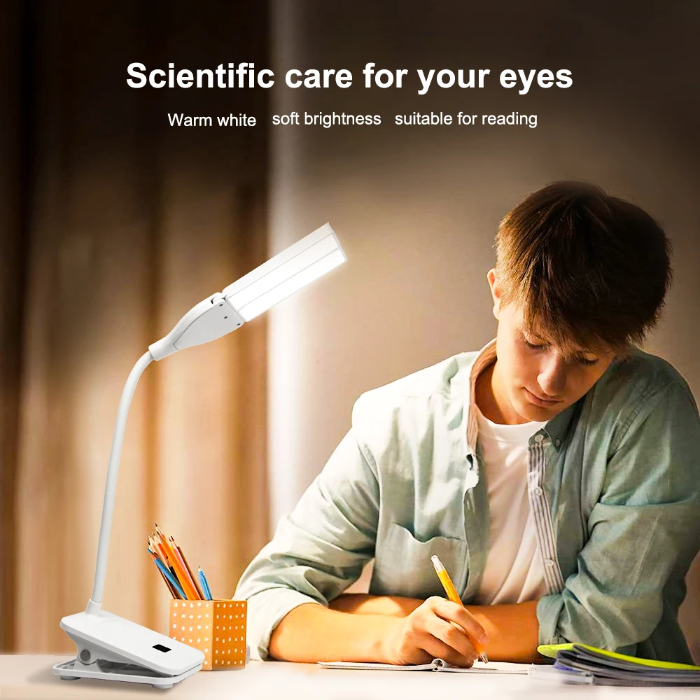 Светодиодная настольная лампа сенсорный выключатель 3 режима перезаряжаемая