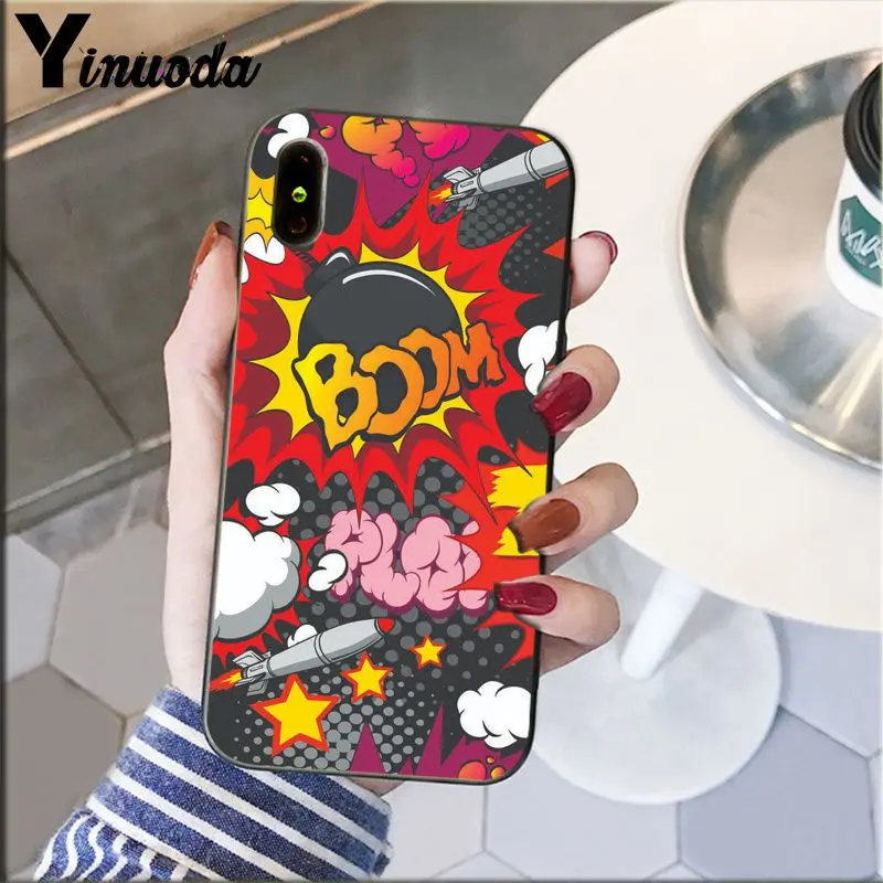 Yinuoda комикс в стиле поп-арт Новое поступление черный чехол для сотового телефона