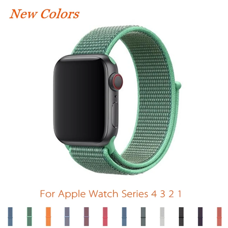 Спортивный ремешок Konaforen для Apple Watch 44 мм 40 42 38 тканый нейлоновый браслет iWatch 4/3/2