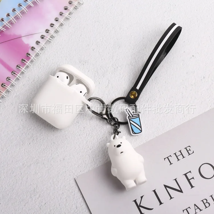 7 Для Apple AirPods 2 Силиконовый чехол s мультяшный медведь беспроводной Bluetooth чехол для наушников Защитный чехол Брелок - Цвет: 7