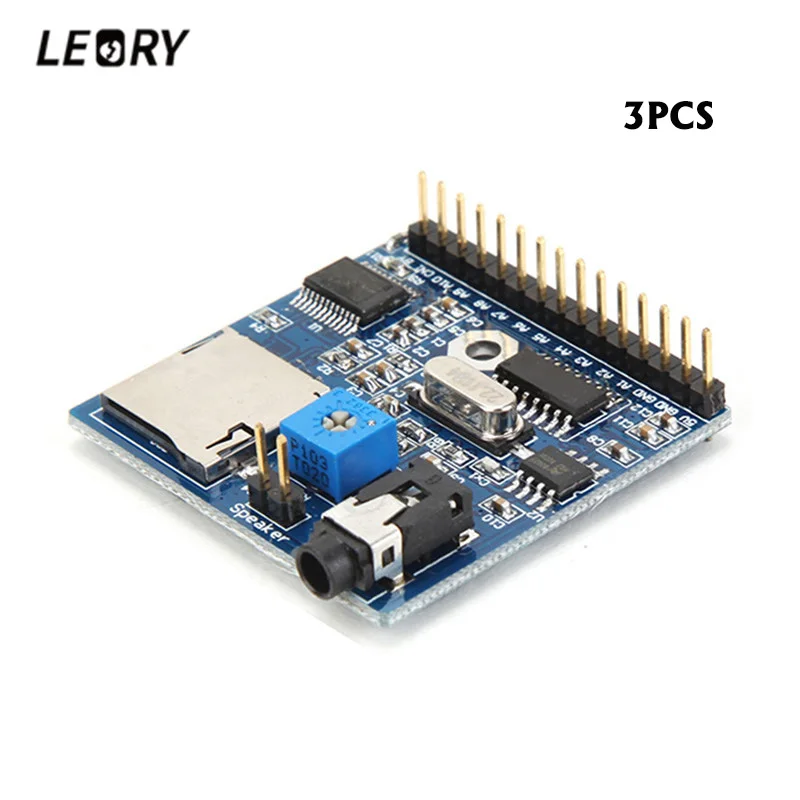 LEORY 3 шт модуль воспроизведения голоса доска MP3 напоминание для Arduino DC5V 1A голосовые