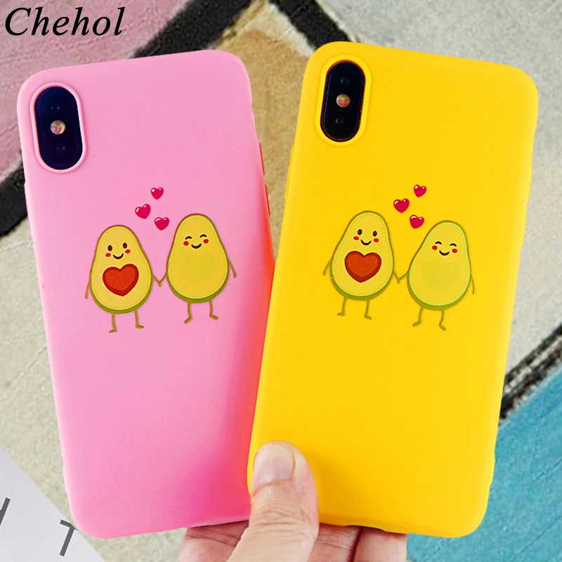 Funny Avocad Mobile Phone Cases for IPhone X XS MAX XR 6s 7 8 Plus Love Case Cactus Soft Silicone Fitted Back Cover Accessories |