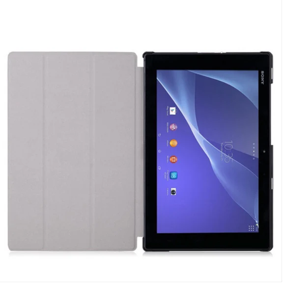 Роскошный супер чехол из тонкой кожи для sony Xperia Tablet Z2 + PC Stand Магнитный умный