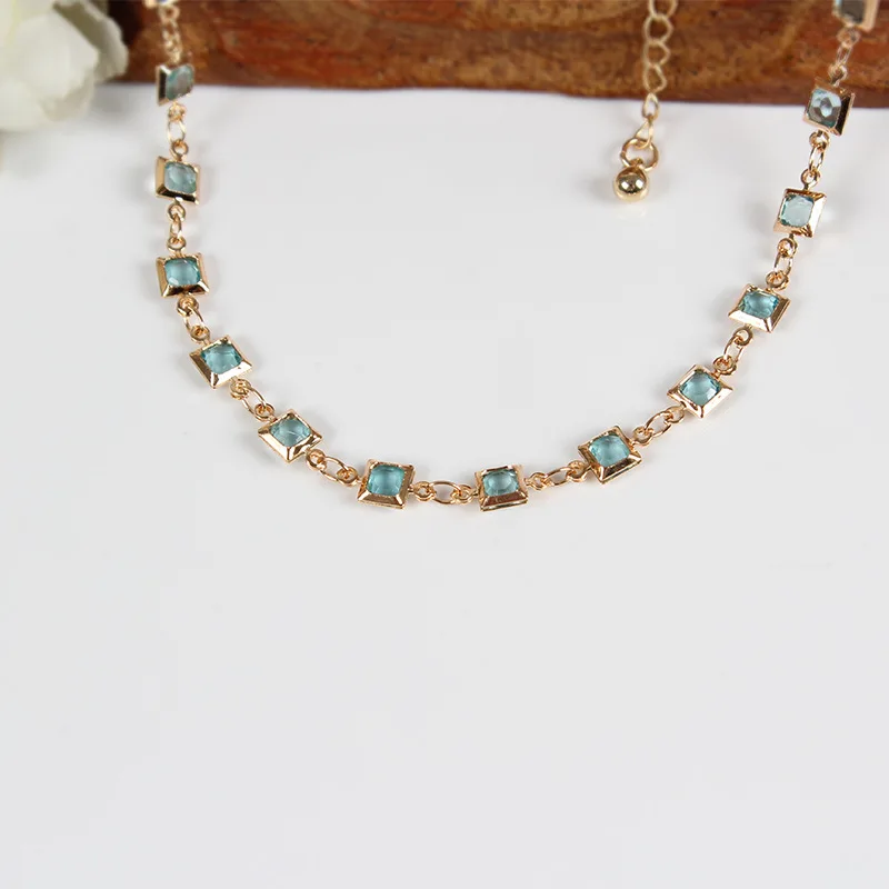 Acrylic Imitation Gem Women Choker Necklace Female 2018 Fashion Jewelry Ladies Party Necklaces New Style Gold Silver Color | Украшения и