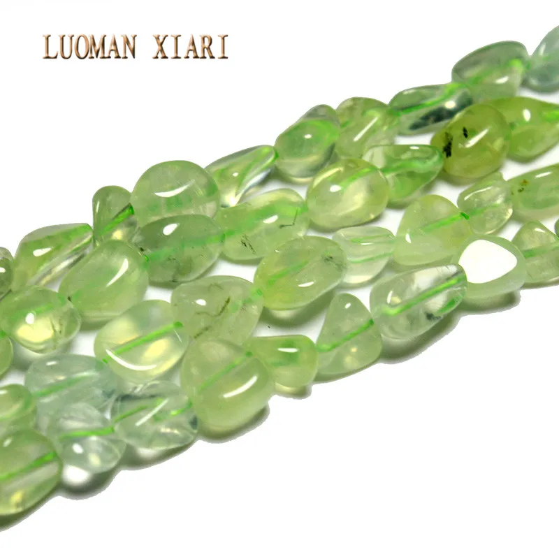 Нестандартные бусины из натурального зеленого кристалла 4-8 мм с прямыми