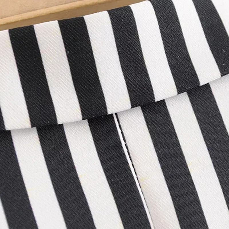 Женские шикарные блейзеры в черную полоску весна осень 2019 повседневные костюмы