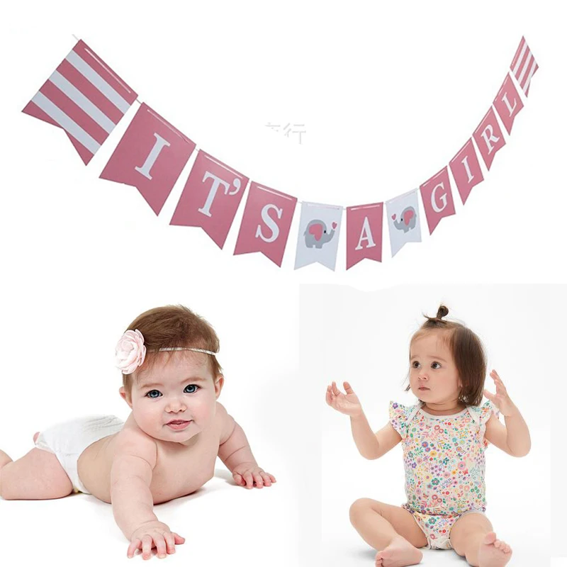1 комплект Ipopu elephant Baby Shower для мальчиков и девочек It's a Boy It's a Girl вечерние принадлежности для дня рождения