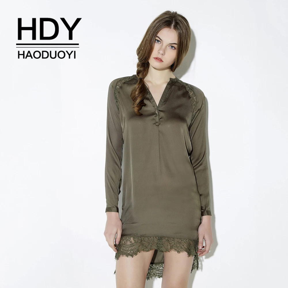Haoduoyi HDY сексуальное кружевное платье рубашка с отделкой женское армейское