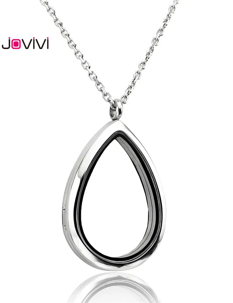 Jovivi 1 шт. КАПЛЕВИДНАЯ Подвеска/подвеска с парящим сердцем медальон с памятью ожерелье ювелирные изделия-316 Хирургическая Магнитная застежка из нержавеющей стали