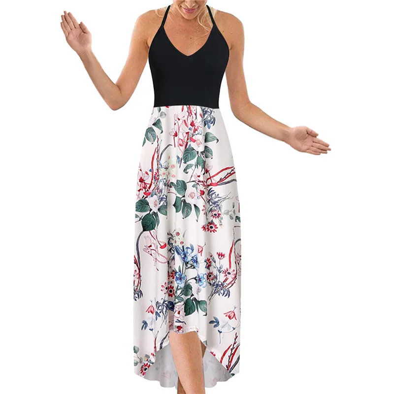Yashangyi Robe Boheme Femme винтажное летнее пляжное платье с принтом и открытой спиной