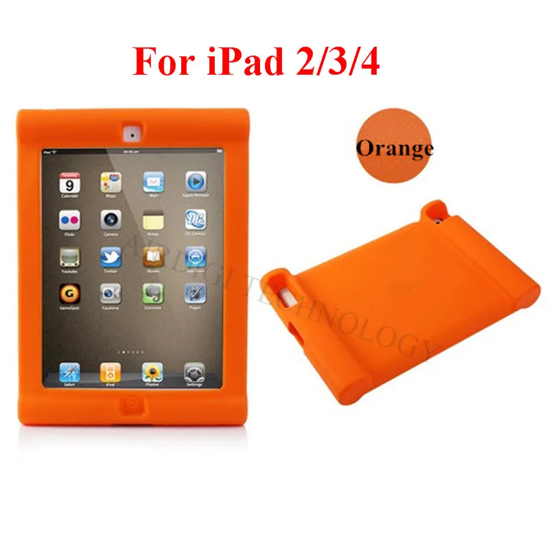 orange Противоударный Защитный чехол для Apple iPad 2/3/4 силиконовый ударостойкий чехол Крышка для дома Для детей с бесплатной доставкой - Цвет: orange