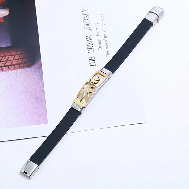 Браслеты PINKSEE в стиле панк мужские резиновые силиконовые украшения из