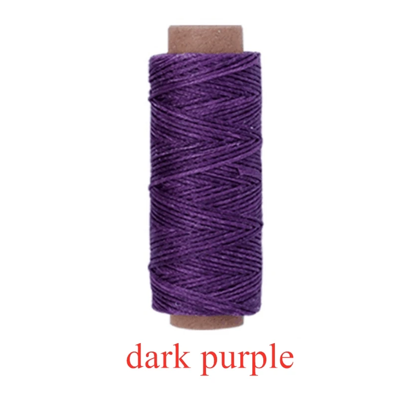 dark purple 50 м 150D 1 мм зеленая синяя серия плоские Вощеные нитки плоские Пришивные цепочки из воска ручной работы DIY для кожи плоские Вощеные швейные нейлоновые нитки - Цвет: dark purple