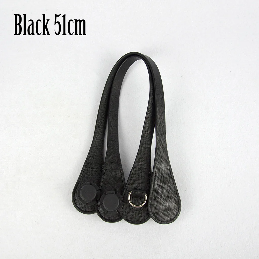 Black 51cm Новинка, тонкие ручки 51 см, 86 см, с d-образной пряжкой, с Каплевидным концом, искусственная кожа, ручки для OBag, цепочка, подвеска для EVA O Bag Body - Цвет: Black 51cm