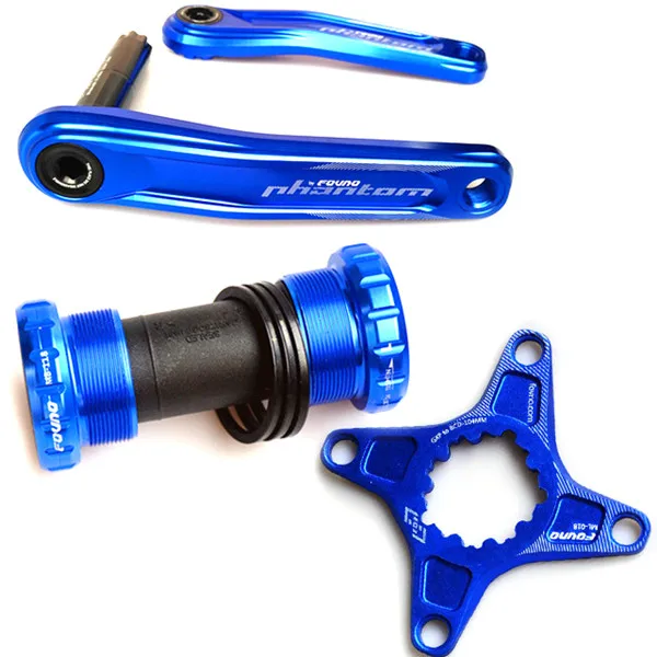 Blue Fovno GXP велосипедный шатун MountainMTB велосипед диаметра окружности болтов(алюминиевый сплав шатунный палец для велосипеда из алюминиевого сплава Кривошип велосипеда запчасти - Цвет: Blue