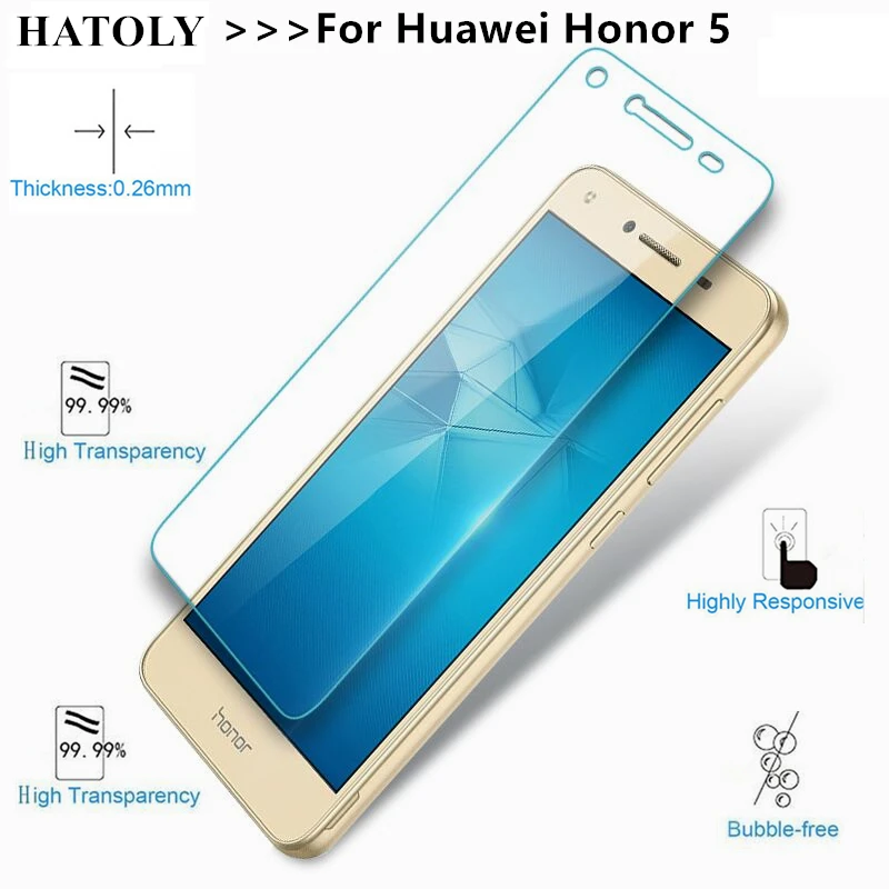 Закаленное стекло для Huawei Y5 ii Y5ii Y52 2 шт. тонкая Защита экрана Honor 5 пленка 0 дюйма